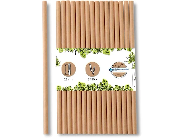 Biozoyg jumbo papieren rietjes (3450 stuks) - afbeelding 1 van  3