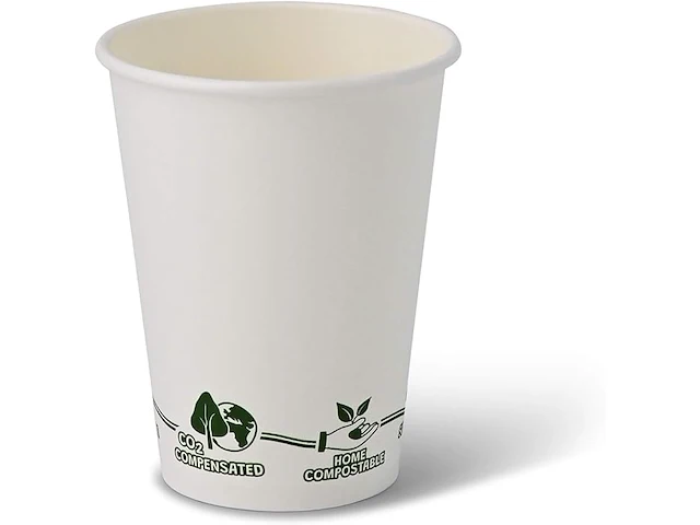 Biozoyg witte recyclebare papieren bekers (300ml, 1000 stuks) - afbeelding 1 van  3