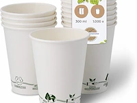 Biozoyg witte recyclebare papieren bekers (300ml, 1000 stuks) - afbeelding 3 van  3