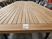 Birlington teak tuintafel 200-300 x 120cm natural teak top 4cm - afbeelding 4 van  4