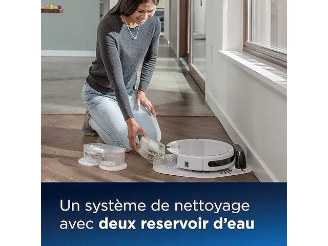 Bissell spinwave-robot, 2 in 1, stofzuiger en dweil, multi-oppervlak voor tapijten en harde vloeren, app-bediening, batterijduur van 130 minuten, compatibel met alexa, robotstofzuiger, 2931n - afbeelding 3 van  3