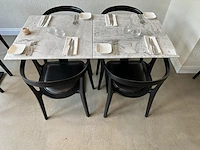 Bistro set : vv 4 stoelen 2 tafels excl bestek