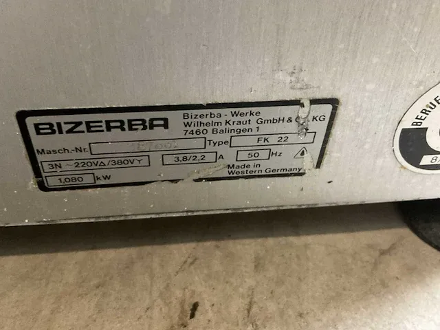Bizerba fk22 vleeszaagmachine - afbeelding 5 van  5