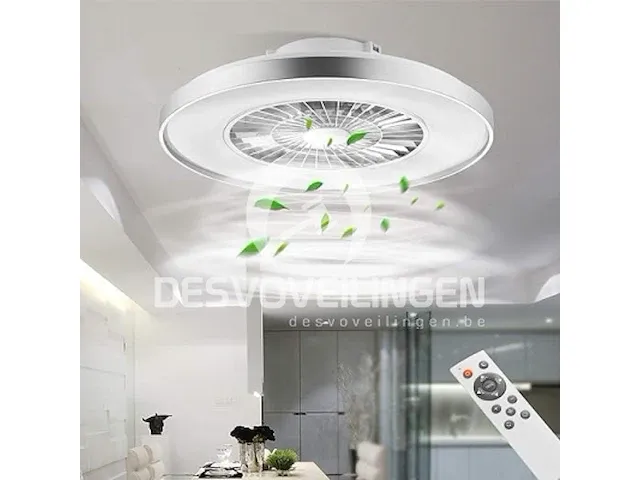 Bkzo 60cm led-plafondlamp met ventilator, plafondventilatorverlichting 24 niveaus windsnelheden - afbeelding 1 van  4