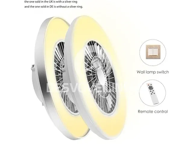 Bkzo 60cm led-plafondlamp met ventilator, plafondventilatorverlichting 24 niveaus windsnelheden - afbeelding 4 van  4
