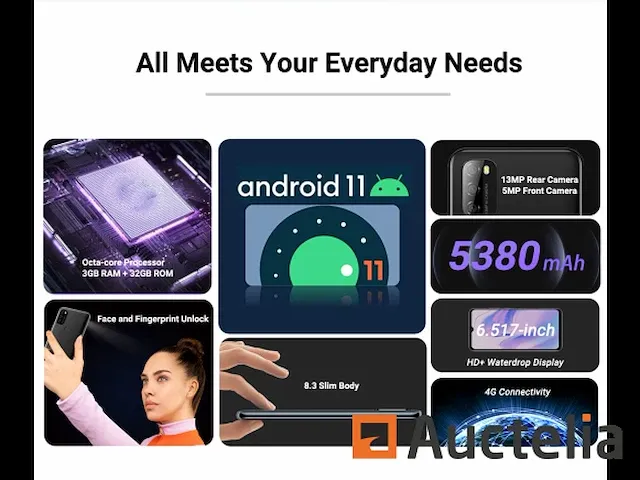 Blackview a70 - smartphone 32gb, 3gb ram, dual sim, zwart - afbeelding 6 van  7