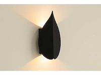Bladvorm led wandlamp – 2 x 3w – 3500k neutraal wit – zwart – ip54 (sw-239) (x6) - afbeelding 1 van  3