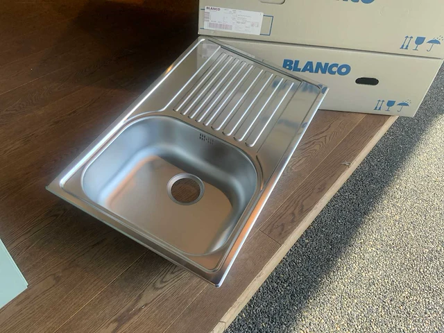 Blanco 45 s rvs spoelbak (4x) - afbeelding 2 van  4