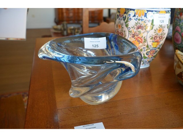 Blauw kristallen vaas val saint lambert - afbeelding 1 van  6