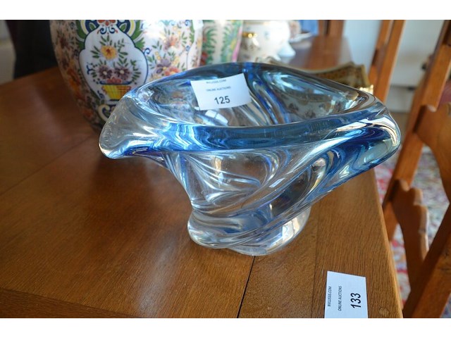 Blauw kristallen vaas val saint lambert - afbeelding 3 van  6