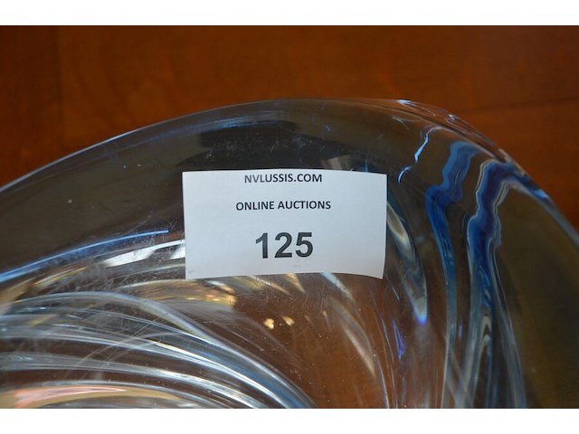 Blauw kristallen vaas val saint lambert - afbeelding 4 van  6