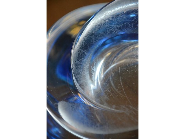 Blauw kristallen vaas val saint lambert - afbeelding 6 van  6