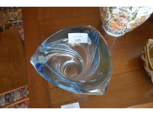 Blauw kristallen vaas val saint lambert - afbeelding 2 van  6