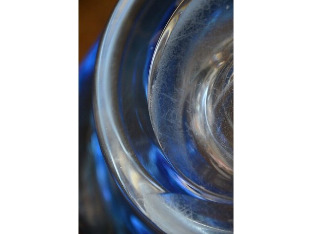 Blauw kristallen vaas val saint lambert - afbeelding 5 van  6