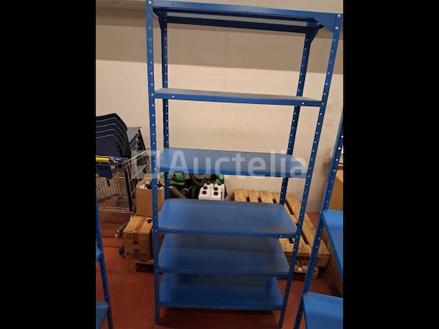 Blauw metalen rek - afbeelding 1 van  3