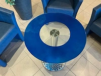 Blauwe kuipzetels (3x) met bijzettafeltje - afbeelding 6 van  8