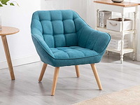 Blauwe stoffen fauteuil - afbeelding 1 van  6