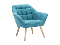 Blauwe stoffen fauteuil - afbeelding 3 van  6