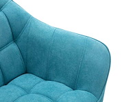 Blauwe stoffen fauteuil - afbeelding 4 van  6
