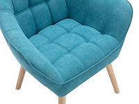 Blauwe stoffen fauteuil - afbeelding 5 van  6