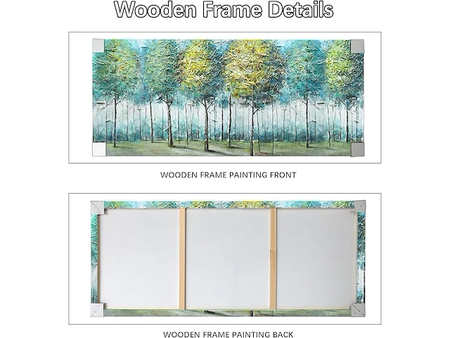 Blauwgroene bosboom ingelijste canvasprint - afbeelding 4 van  4