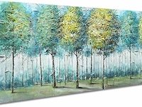 Blauwgroene bosboom ingelijste canvasprint - afbeelding 1 van  4