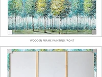 Blauwgroene bosboom ingelijste canvasprint - afbeelding 4 van  4