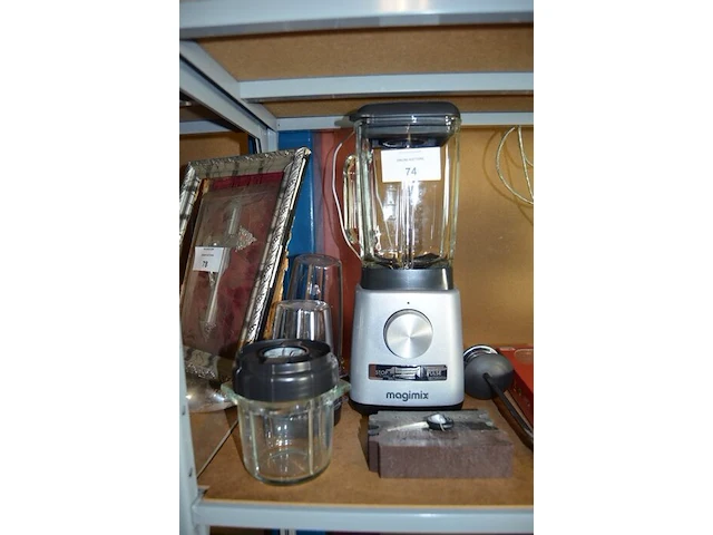 Blender magimix 11630 met toebehoren, digitale doseerlepel quigg es559d, messenset greenpan, 3 messen, 2 vorken, minichopper home creation, taartschotel, 7 borden - afbeelding 7 van  11