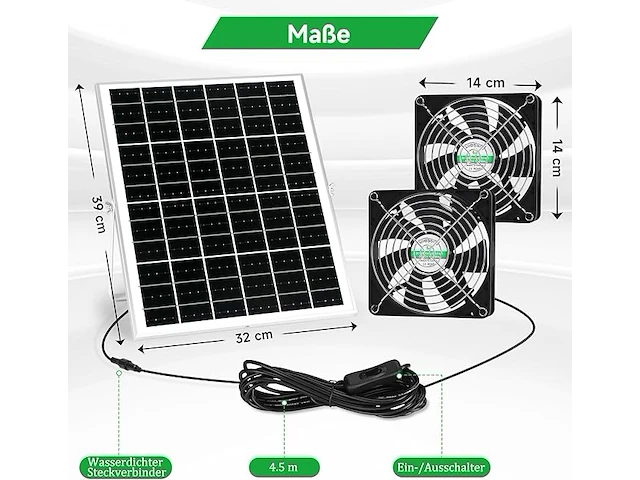 Blessny ventilatorset op zonne-energie - afbeelding 2 van  4