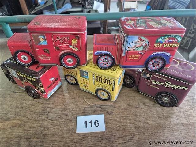 Blikken dozen 5 stuks - afbeelding 1 van  3