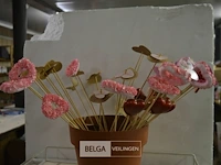 Bloempot met houten deco - afbeelding 2 van  2