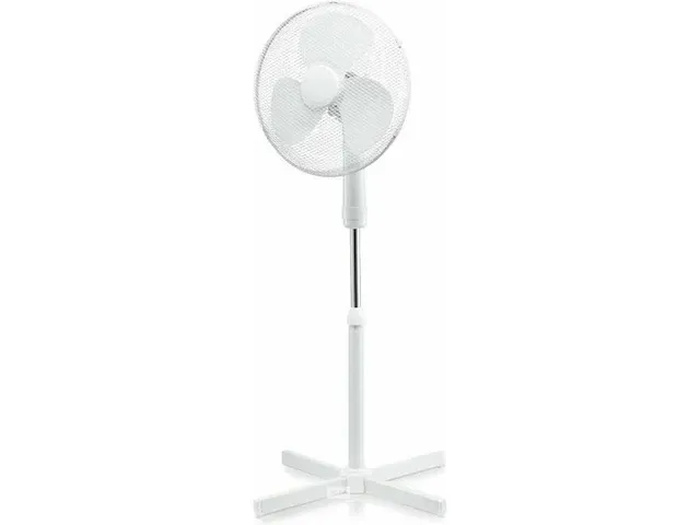 Blokker statiefventilator 40 cm met timer – wit ,uit overstock. - afbeelding 1 van  4