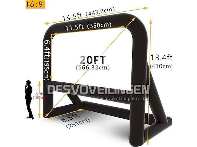 Blow-up projectiescherm 5,66m diagonaal - afbeelding 1 van  4