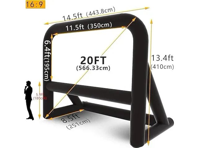 Blow-up projectiescherm 5,66m diagonaal - afbeelding 1 van  3