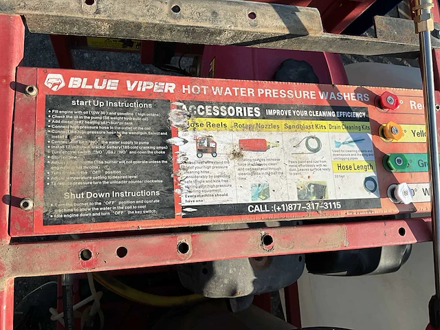 Blue viper hogedrukreiniger 275bar warm water benzine motor - afbeelding 17 van  18