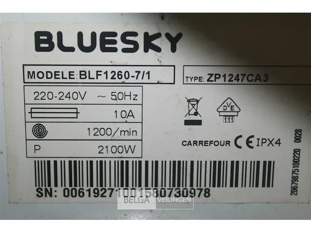 Bluesky wasmachine - afbeelding 6 van  6