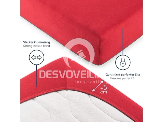 Blumtal® premium jersey 2-pack boxspring hoeslaken rood - afbeelding 3 van  3