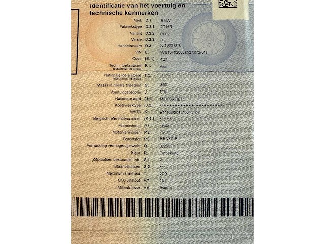 Bmw - k1600 gtl - 1600 - motorfiets - afbeelding 17 van  29