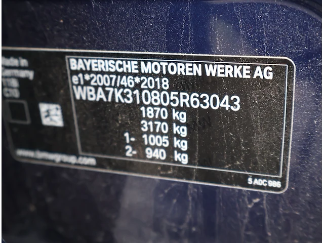 Bmw - wba7k310805r63043 - 2020 - afbeelding 2 van  16
