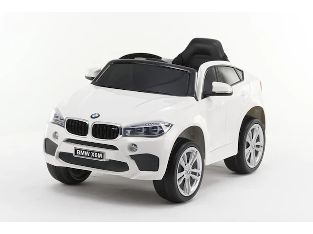 Bmw x6m elektrische kinderauto 12v - 1 tot 6 jaar - wit - afbeelding 1 van  3
