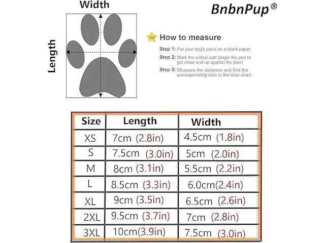 Bnbnpup waterdichte hondenschoenen 2xl - afbeelding 3 van  3