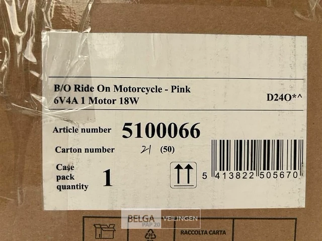 B/o ride on motorcycle pink - afbeelding 5 van  5