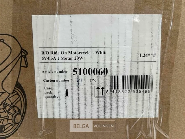 B/o ride on motorcycle white - afbeelding 4 van  4