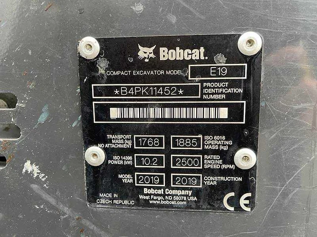 Bobcat - 2019 - e 19 - minigraafmachine - afbeelding 24 van  39