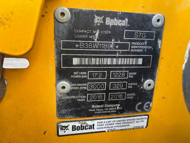 Bobcat - s70 - wiellader - 2016 - afbeelding 15 van  22