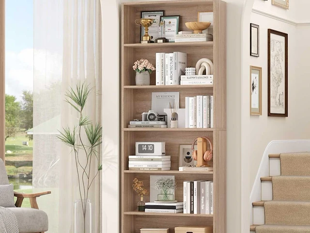 Boekenkast - 6-laags plank - hout - afbeelding 1 van  4