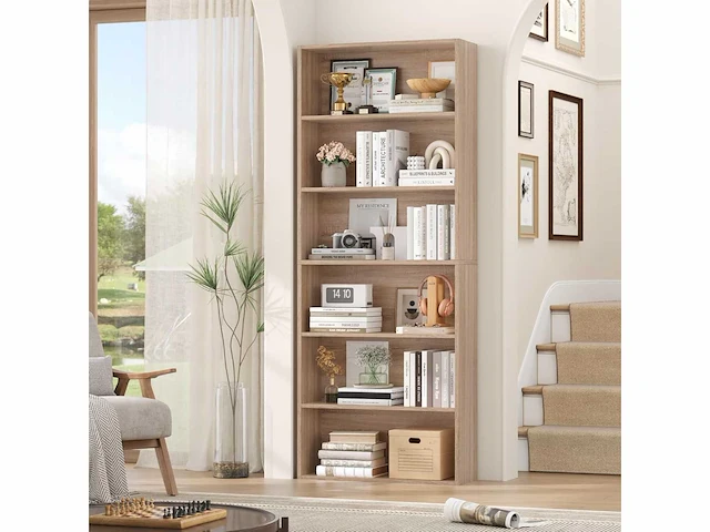Boekenkast - 6-laags plank - hout - afbeelding 2 van  4