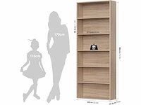 Boekenkast - 6-laags plank - hout - afbeelding 4 van  4
