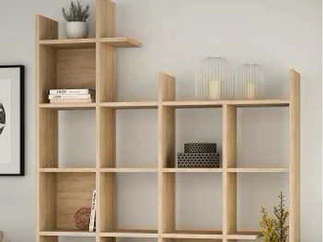 Boekenkast - eiken kleurig melamine - afbeelding 1 van  8