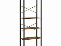 Boekenkast - industrieel - 6 lagen - bruin/zwart - 66x30x186
